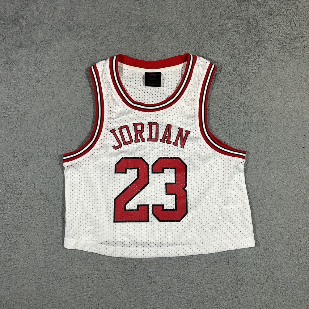 Women's Jordan Plus Size Essential Jersey White/Red-Black Size Small #2521